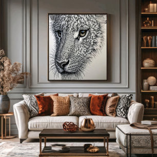 Poster Regard détaillé du loup