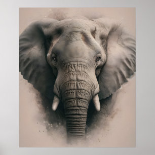 Poster Regard éléphant doux