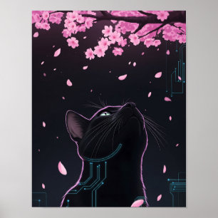Poster Regard en fleur de chats cybernétiques Feline fu
