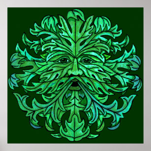 Poster Regard fixe d'homme vert