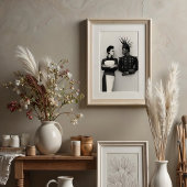 Poster Regard intense : avant-garde mode Duo Portrait