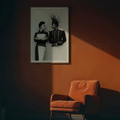 Poster Regard intense : avant-garde mode Duo Portrait