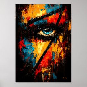 Poster Regard Intense Expressionnisme Contemporain Abstra