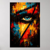 Poster Regard intense Expressionniste contemporain Abstra (Devant)