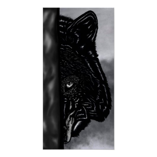 Poster Regard sans crainte – Loup dessiné à la main dans (Devant)