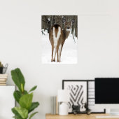 Poster regarde en arrière, cerf (Bureau à domicile)