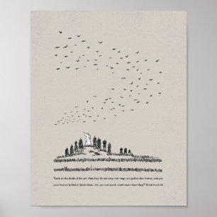 Poster "Regarde les oiseaux" - Matthieu 6:26 Christian