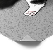 Poster Regarde Meowt ! Amusant noir et blanc flot de chat (Coin)