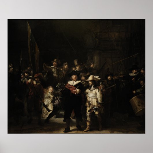 Poster Regarder la nuit par Rembrandt van Rijn (Devant)