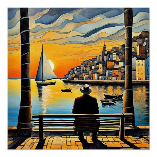 Poster Regarder le coucher de soleil 1 (Devant)