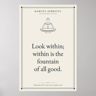 Poster Regardez en vous-même Citation Stoïcienne de Marc