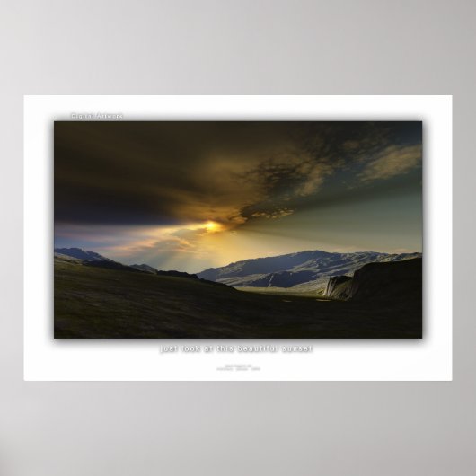 Poster regardez juste ce beau coucher de soleil (Devant)