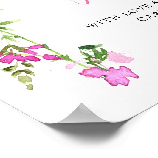 Poster Regardez-moi Grow Fleur sauvage Baby shower semenc (Coin)