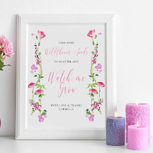 Poster Regardez-moi Grow Fleur sauvage Baby shower semenc
