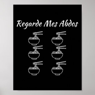 Poster Regardez Mon Abs Humour Bodybuilding Funny Noodles