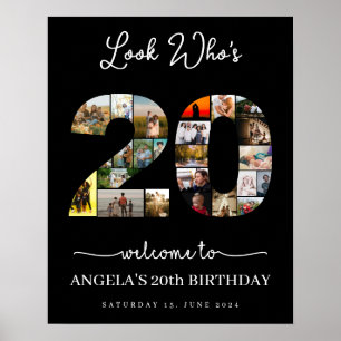 Poster regardez qui a 20 ans aujourd'hui photos d'anniver