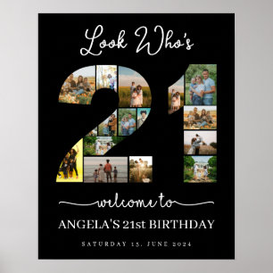 Poster regardez qui a 21 heureux 21e anniversaire photos