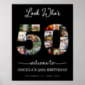 Poster regardez qui a 50 ans anniversaire photo collage (Devant)