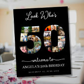 Poster regardez qui a 50 ans anniversaire photo collage