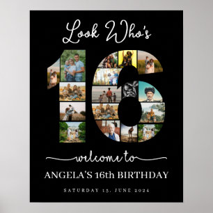 Poster Regardez qui est 16 Photo personnalisable panneau
