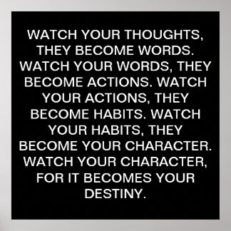 POSTER REGARDEZ VOS PENSÉES