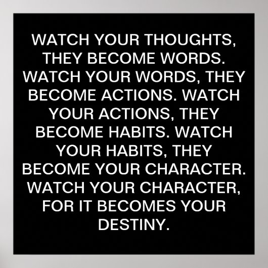 POSTER REGARDEZ VOS PENSÉES (Devant)