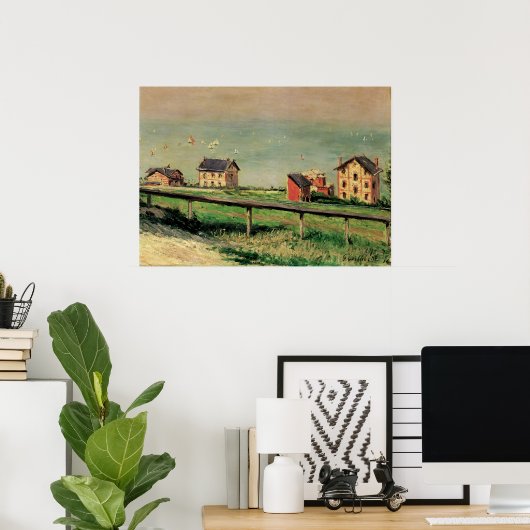 Poster Régate à Villerville par Gustave Caillebotte (Bureau à domicile)