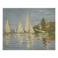 Régates à Argenteuil, peinture à l'huile, Claude M