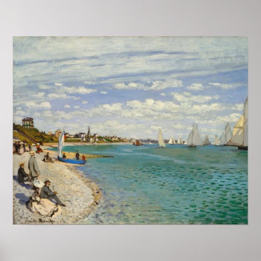 Poster Regatta à Sainte-Adresse (1867) par Claude Monet (Devant)