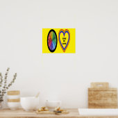 Poster regenboogklok met hartstilstand (Keuken)