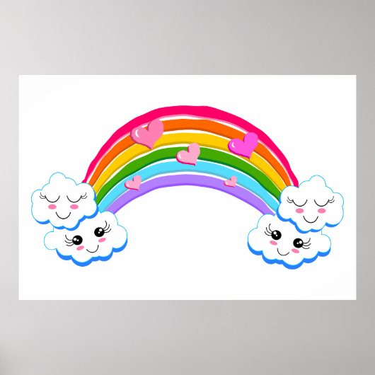 Poster regenboogwolken (Voorkant)