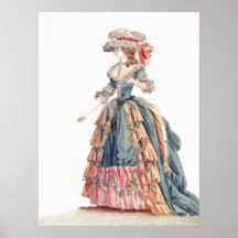 Régence Bleue Et Rose Pretty Dessin Mode Français
