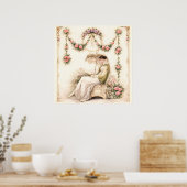 Poster Regency Rose Garden Reading Lady (Cuisine)