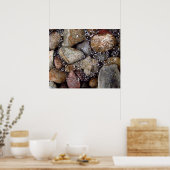 Poster - regendruppels op spderweb boven rivierges (Keuken)