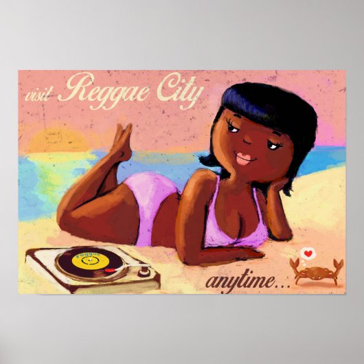 Poster Reggae City Gal sur la plage (Devant)