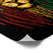 Poster Reggae Lion Dreadlocks Wild Cat Rasta Afrique Rast (Coin)
