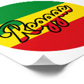 Poster Reggae Musique avec couleurs du drapeau reggae (Coin)