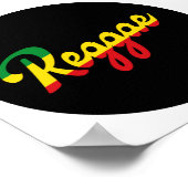 Poster Reggae Musique avec couleurs du drapeau reggae (Coin)