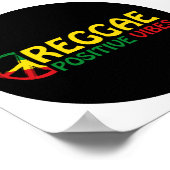 Poster Reggae Musique avec des vibes positives et drapeau (Coin)