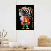 Poster Reggae perroquet gris africain (Cuisine)