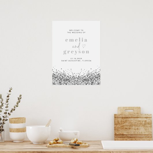 Poster REGINA Glam Silver Parties scintillant Sequins Mar (Cuisine)