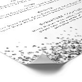 Poster REGINA Paillettes Argentées Disco Menu du Bar Boir (Coin)