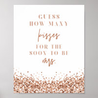 REGINA Rose Gold Combien de baisers Baby Shower