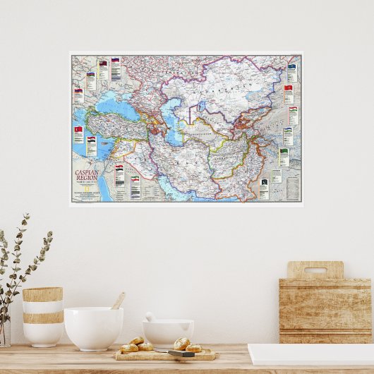 Poster " Région Caspienne : 1999 Pays Caspiens MAP ... (Cuisine)