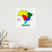 Poster Régions de la carte Brasil (Cuisine)