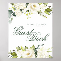Registre des invités aux roses blanches