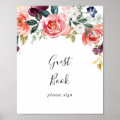 Poster Registre des invités avec signature sur le thème f (Devant)