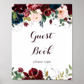 Poster Registre des invités de fleurs d'automne illustré  (Devant)