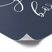 Poster Registre des invités simple Navy (Coin)
