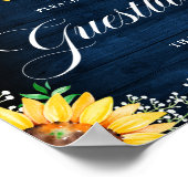 Poster Registre des invités Tournesols Rustiques et Gypso (Coin)